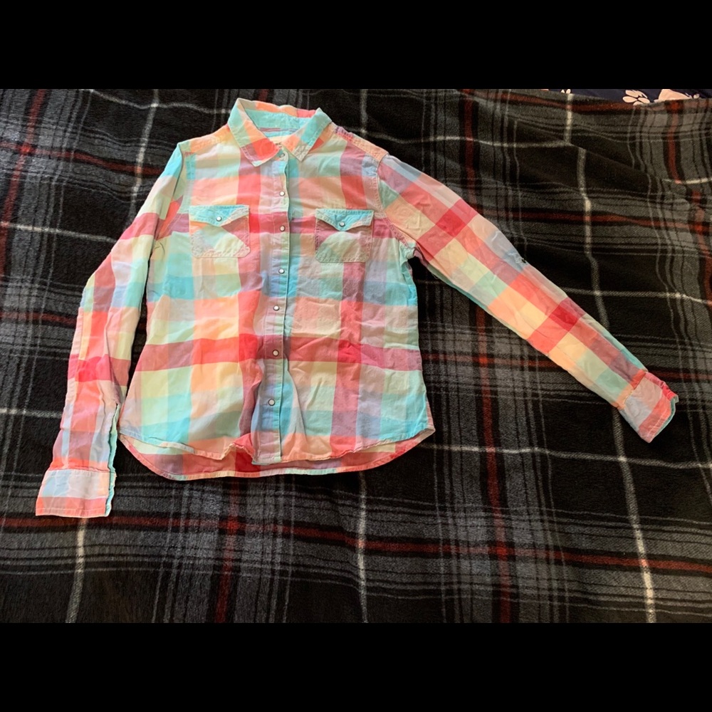 Multi colored button up